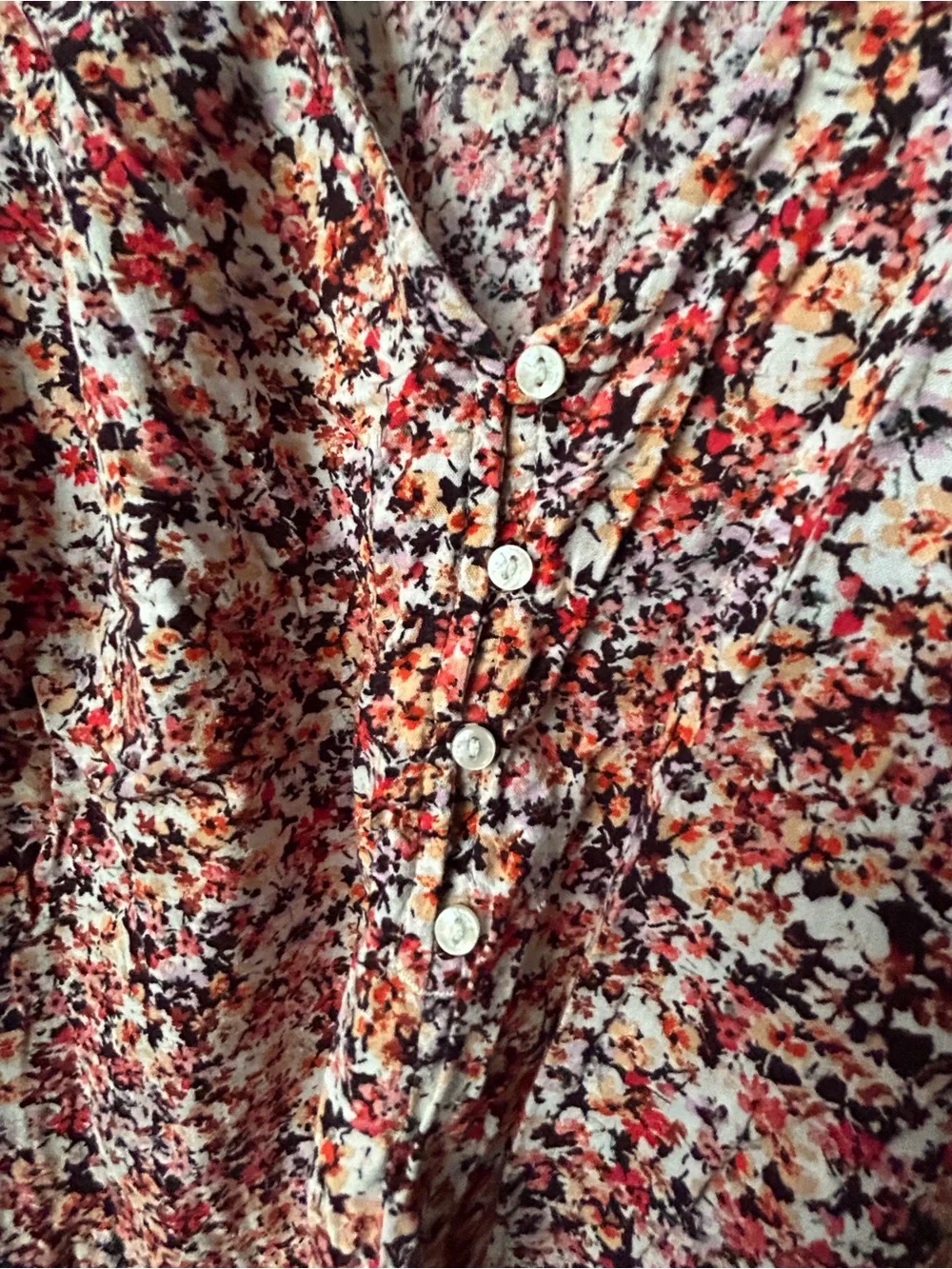Old Navy Floral Blouse in Pink and Cream